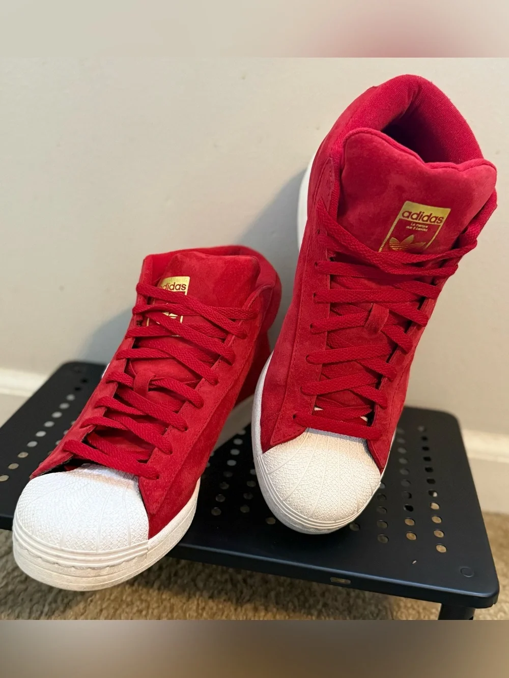 Adidas Pro Model Chicago FV4485 Red Suede High Tops Men’s 10.5 Rare